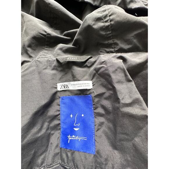 Zara Black dnwr Nylon oversized jacket back printed unisex Size S-M - Picture 7 of 12